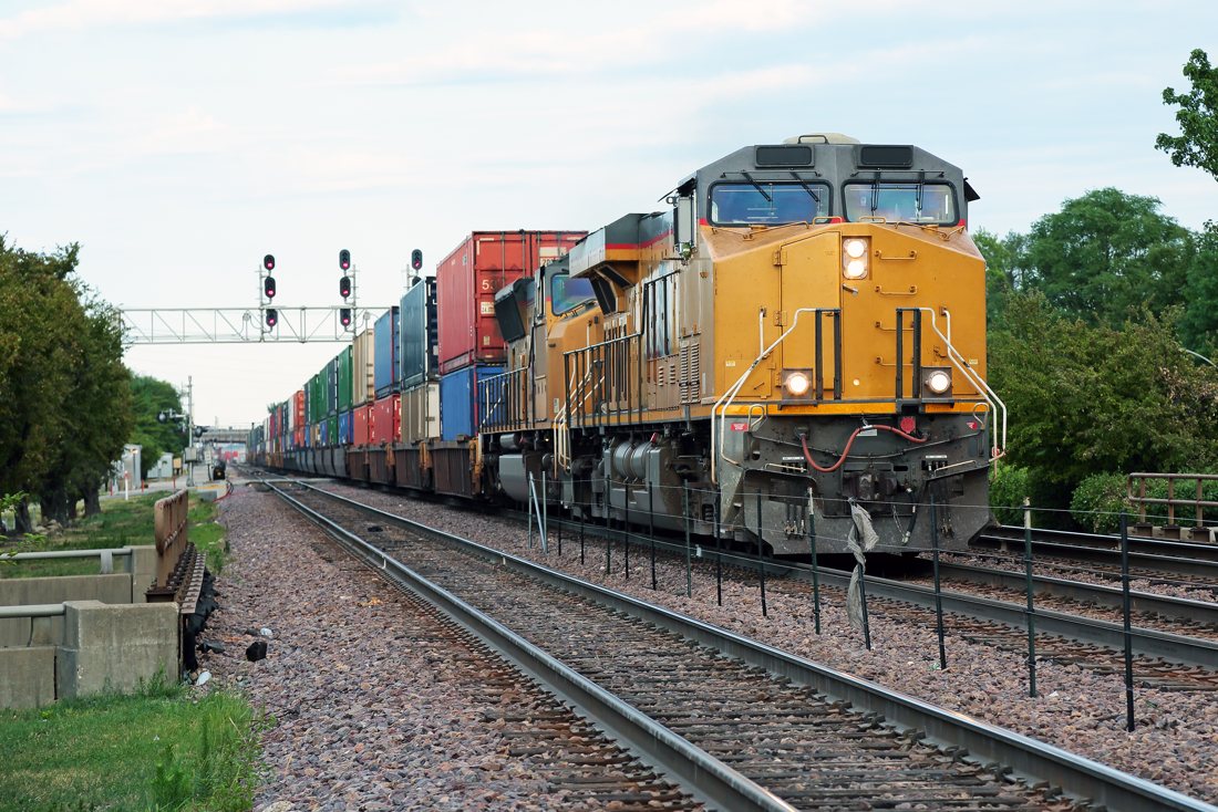 Heavy-haul freight train on a long-distance corridor
